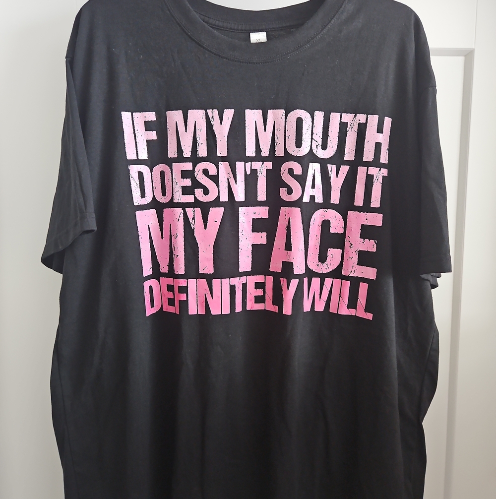 Graphic Tee - Black Men's Shirt with Pink Slogan